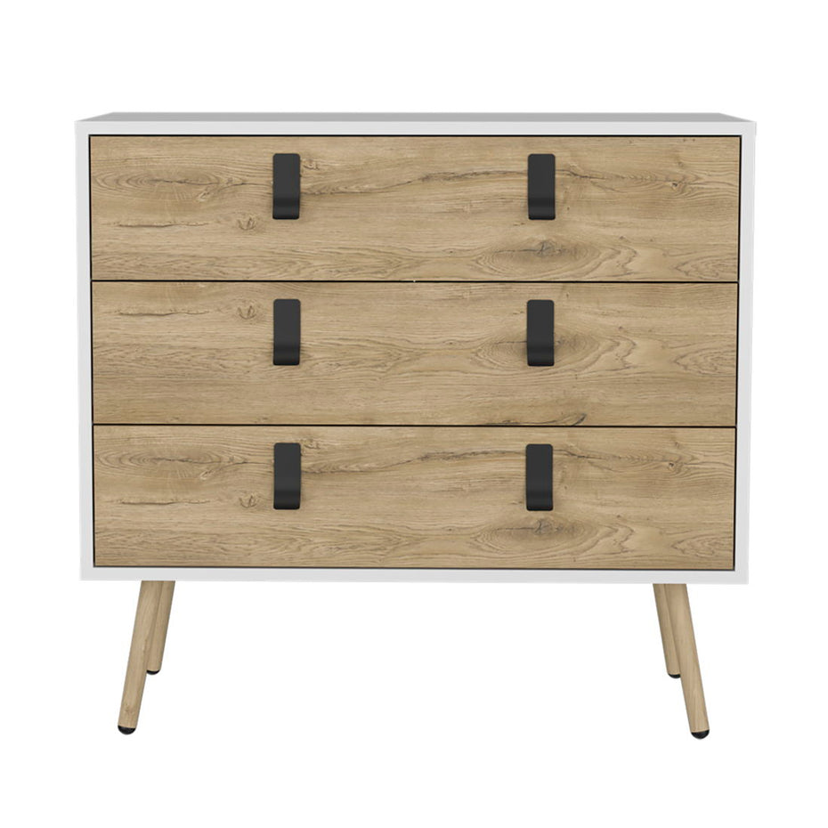 3 Drawer Dresser - White / Natural