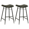 Bayu - Leather Upholstered Saddle Seat Backless Bar Stool (Set of 2) Dark Brown by Coaster Fine Furniture | Bel Furniture