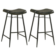 Bayu - Leather Upholstered Saddle Seat Backless Bar Stool (Set of 2) Dark Brown by Coaster Fine Furniture | Bel Furniture