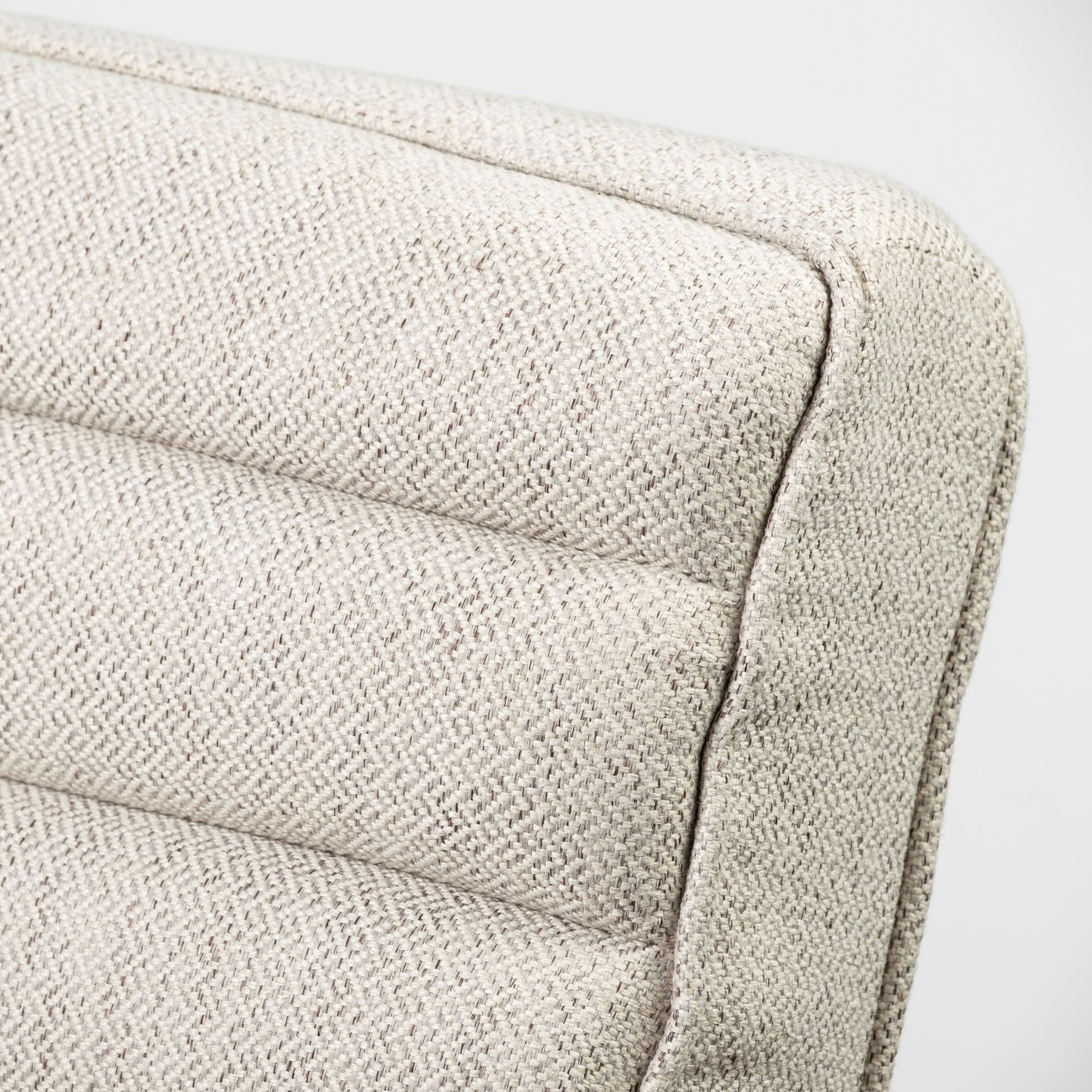 Fabric Lounge Chair - Cream / Brown