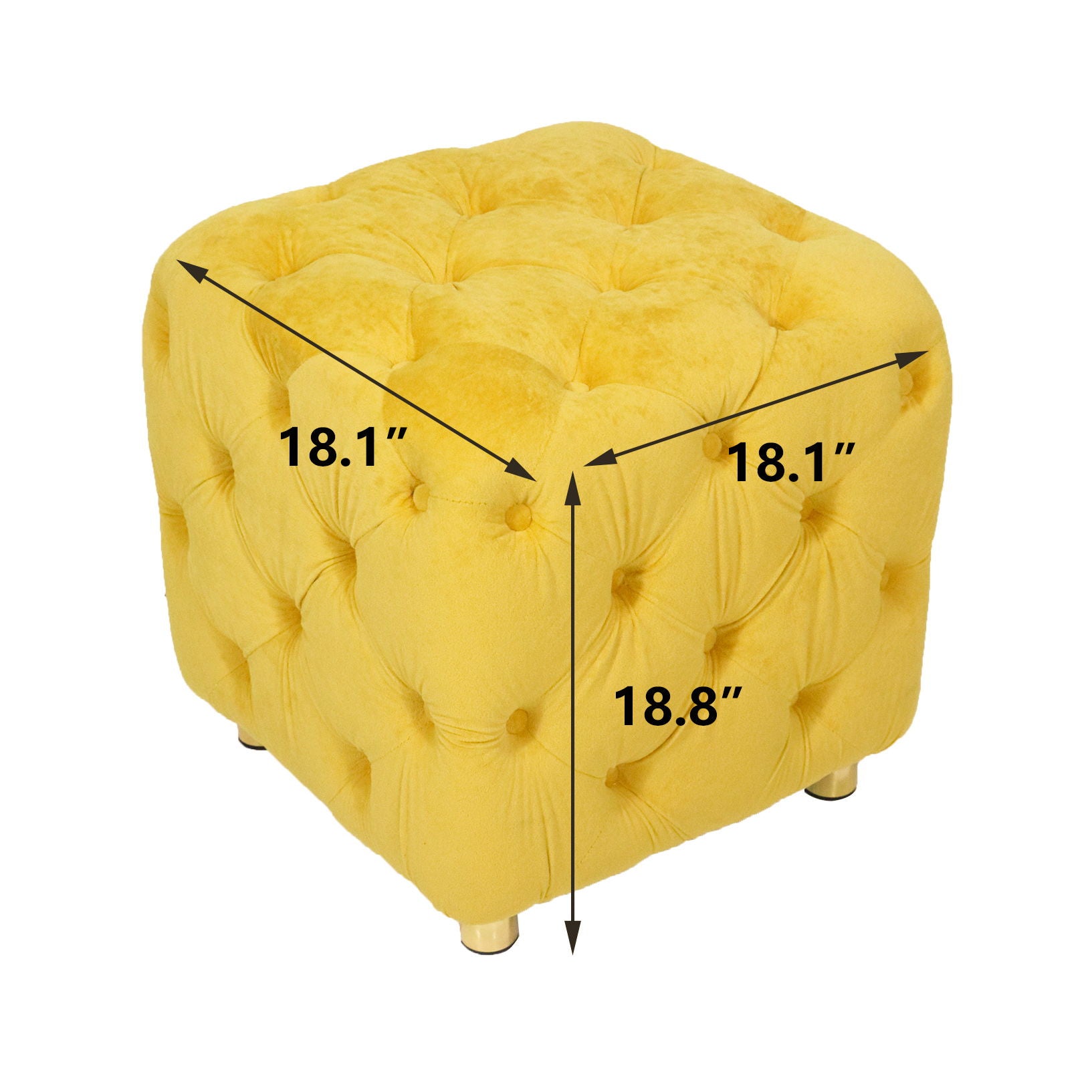 Modern Velvet Upholstered Ottoman, Exquisite Small End Table, Soft Foot Stool, Dressing Makeup Chair, Comfortable Seat For Living Room, Bedroom, Entrance