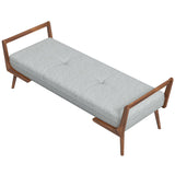 Cora - Mid-Century Modern Gray Bench - Gray by Ashcroft Furniture | Bel Furniture