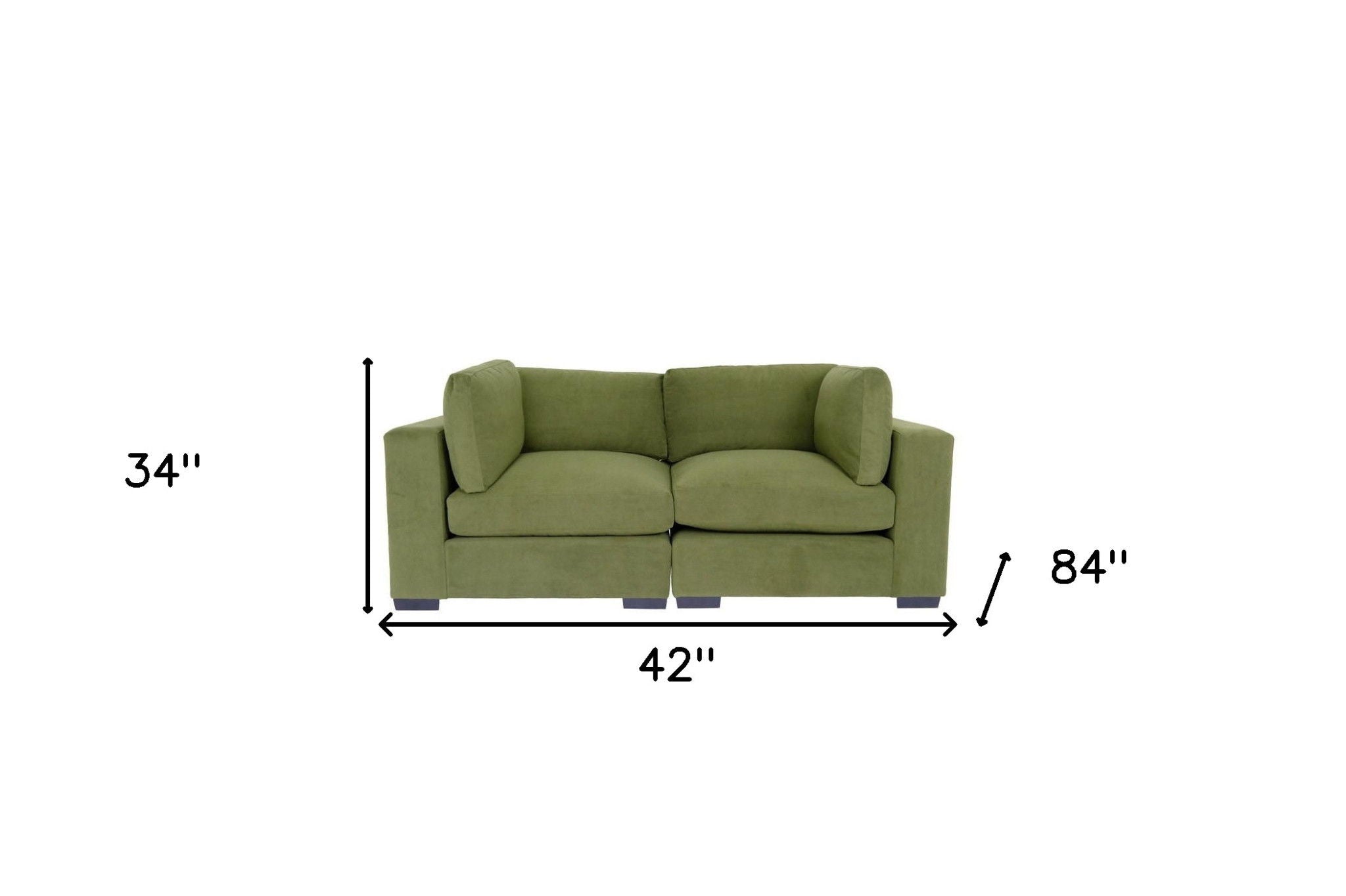 Brown Loveseat - Forest Green / Dark