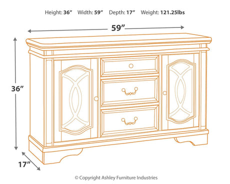 Realyn - Chipped White - Dining Room Server by Signature Design by Ashley® | Bel Furniture