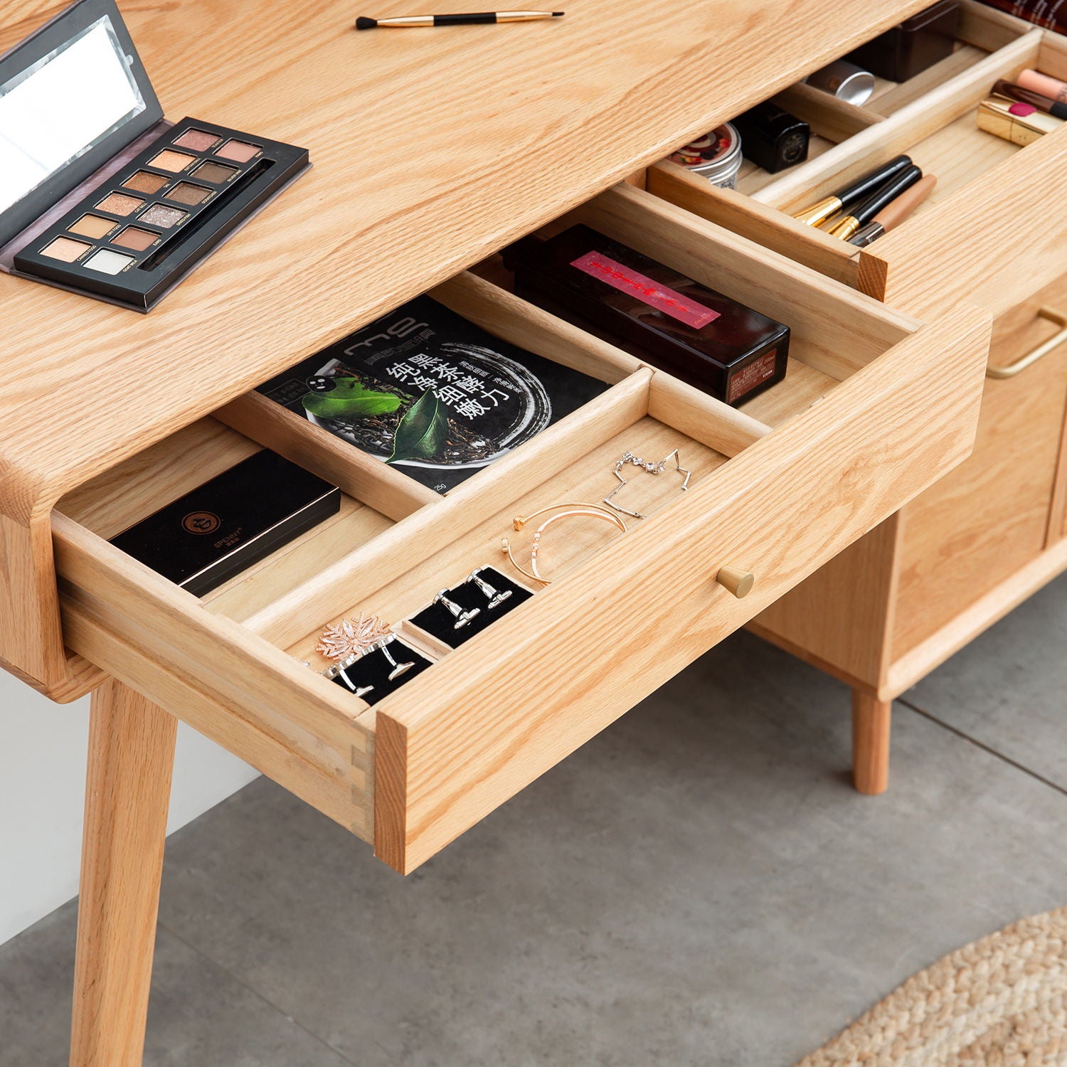 Compact Table Dresser, Accessories Storage Width Drawer - Natural