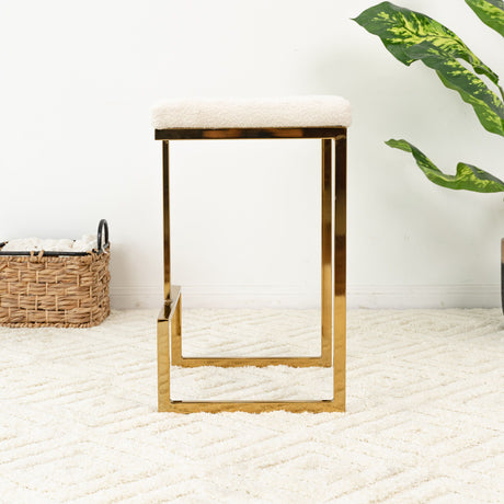 Joel - Mid Century Modern Luxury Upholstered Stool - view 11
