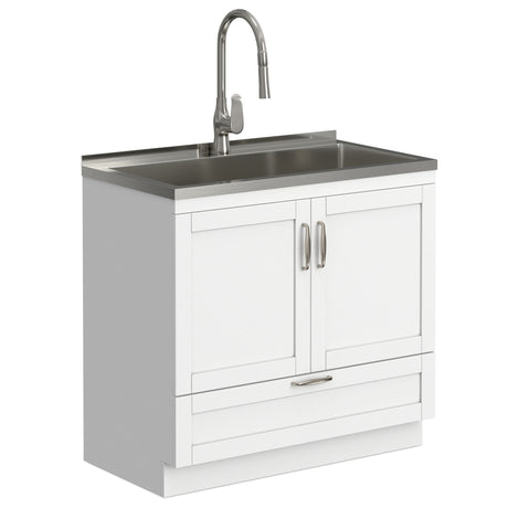 Reed - Deluxe Laundry Cabinet With Pull-Out Faucet And Stainless Steel Sink - view 4