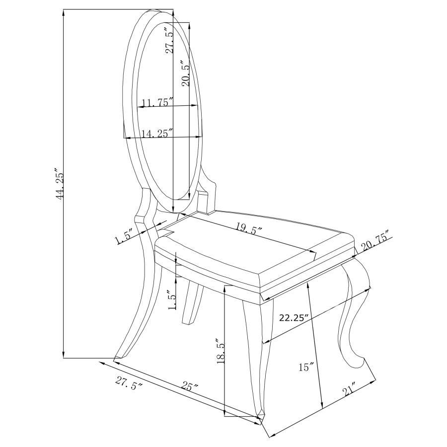 Antoine - Curved Chrome Legs Dining Chair