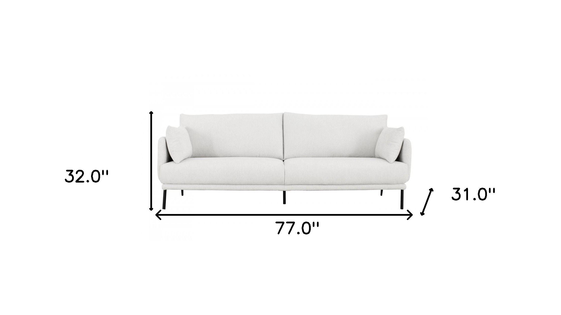 Modern Fabric Loveseat - White / Black