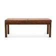 Austin - Antique Leather Bench With Lines - Antique Brown / Brown / Rustic / Tan by Ashcroft Furniture | Bel Furniture