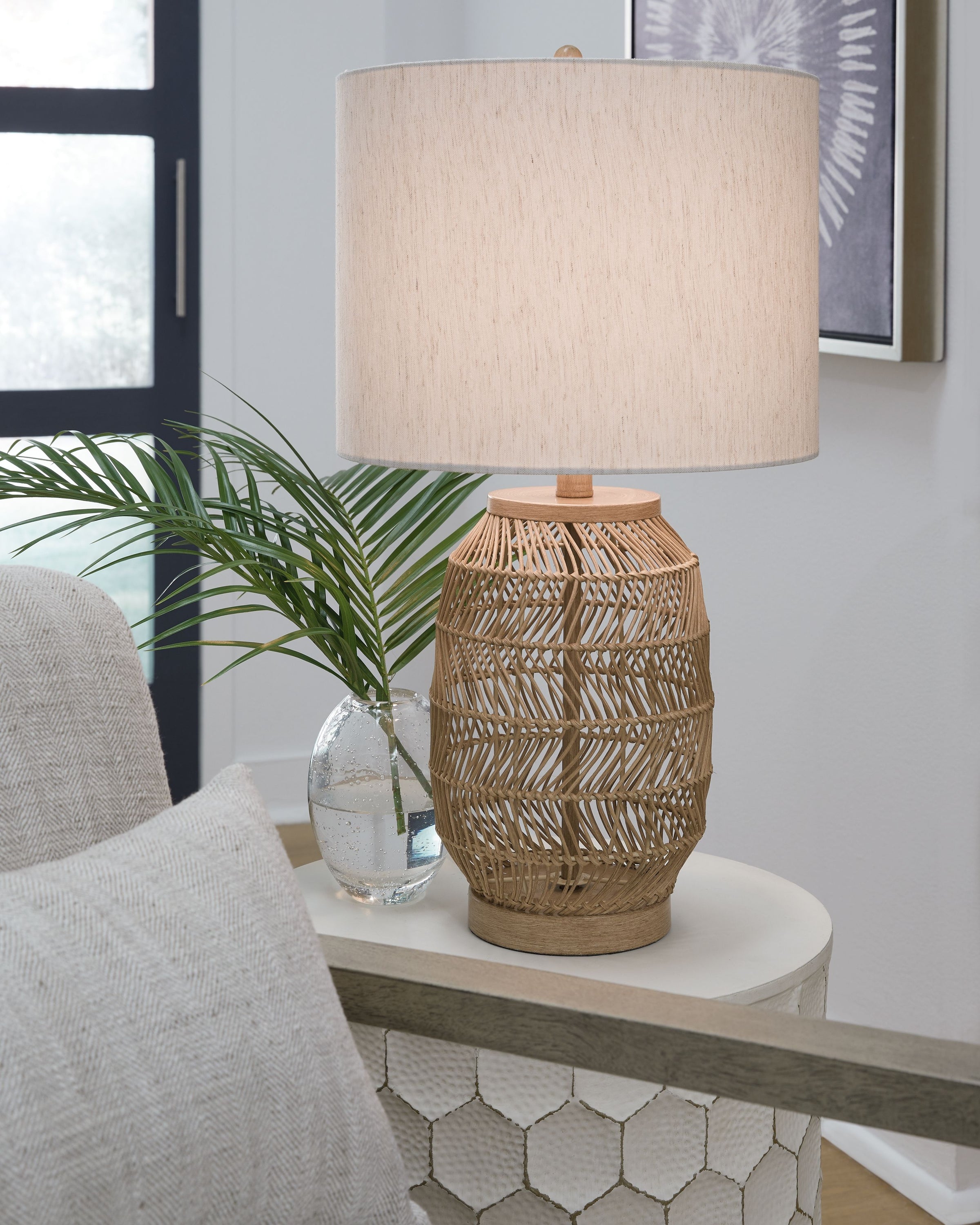 Orenman - Light Brown - Rattan Table Lamp (Set of 2)