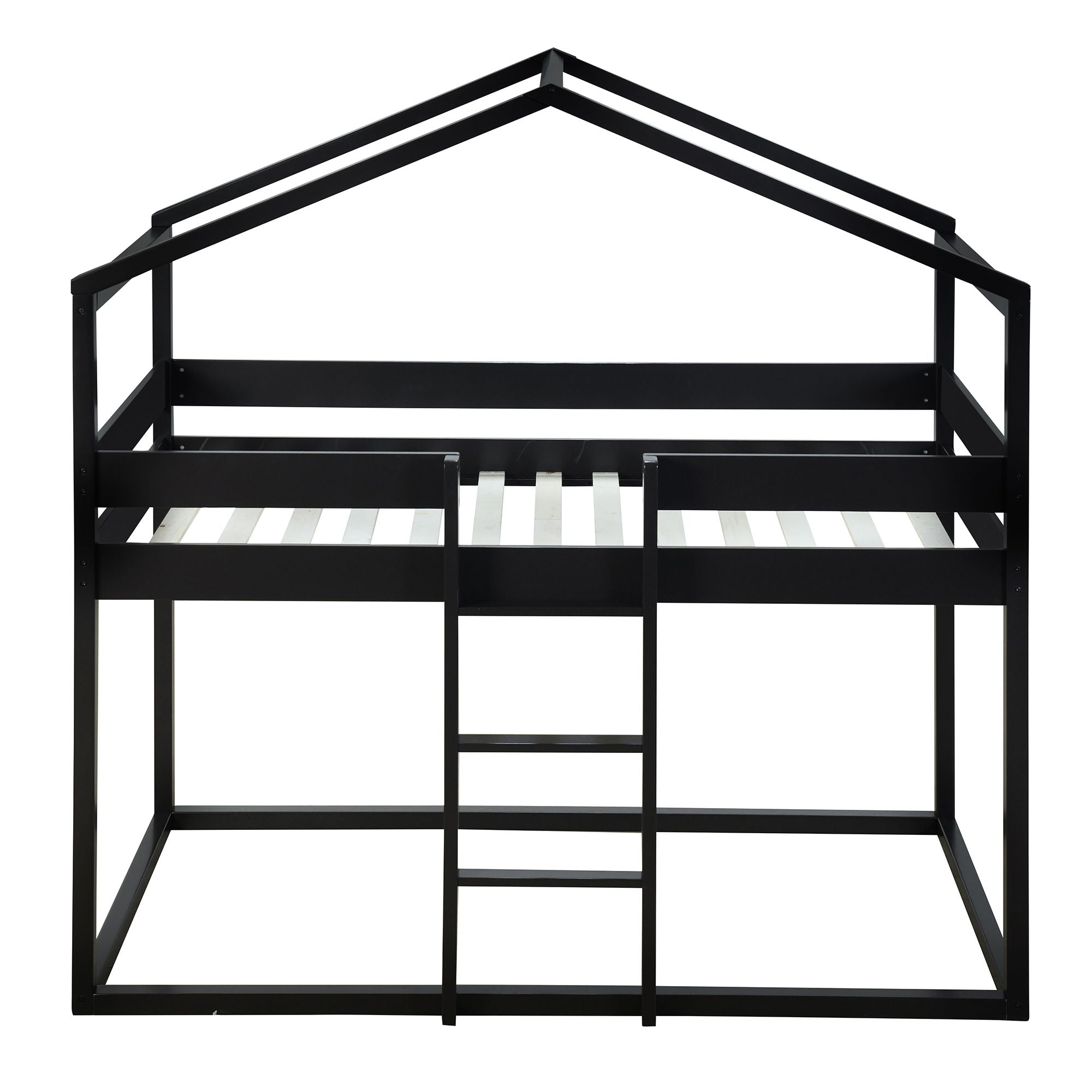 Twin Over Twin Bunk Bed Wood Bed With Tent - Espresso