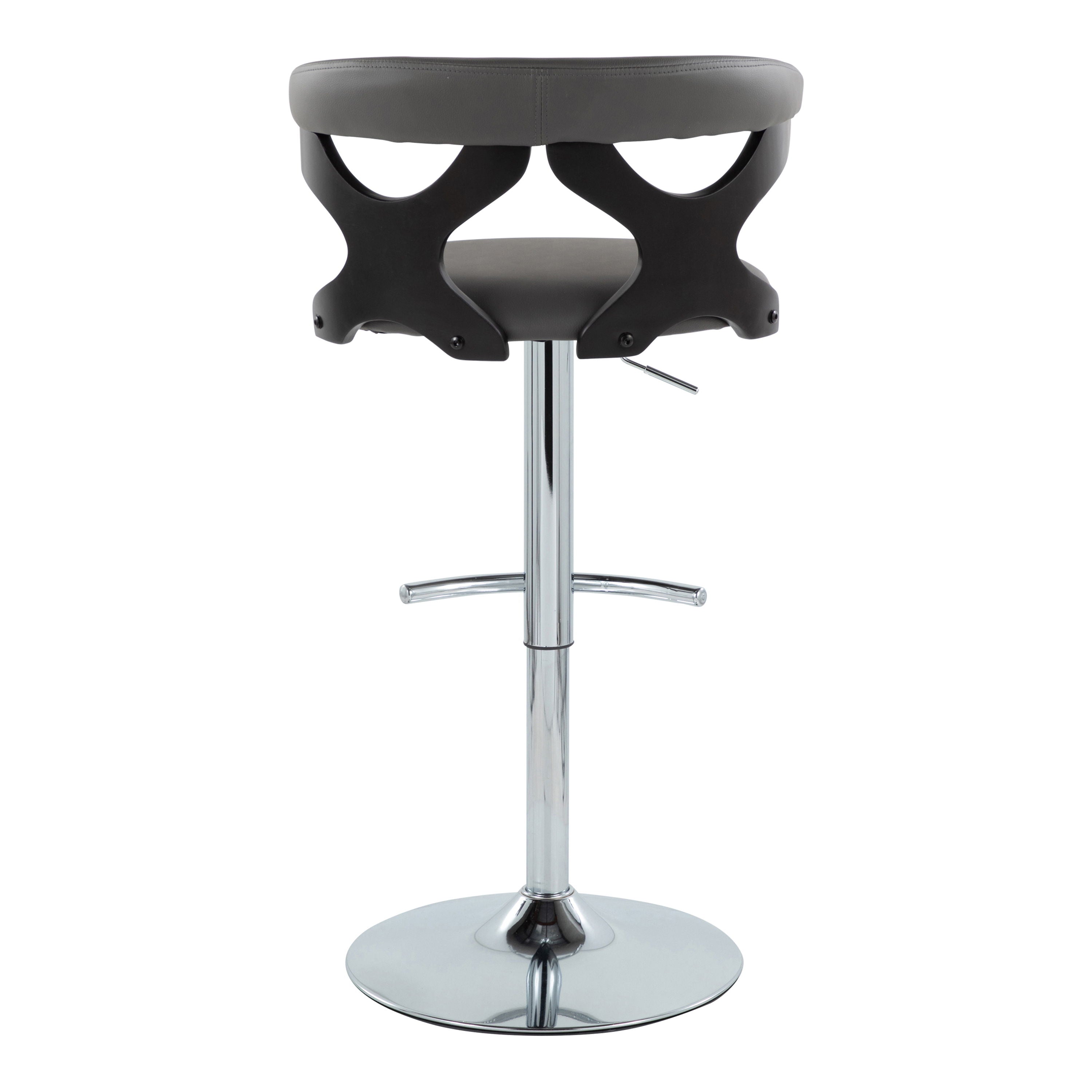 Gardenia - Contemporary Adjustable Barstool & Swivel With Rounded T Footrest Unique Design (Set of 2)