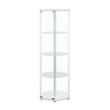 Zahavah - 4-Shelf Hexagonal Clear Glass Curio Cabinet by CoasterEveryday | Bel Furniture