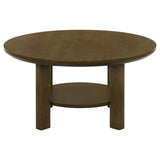 Ottowa - Round Wood Table With Shelf