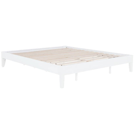 Hounslow - Universal Platform Bed White King by CoasterEssence | Bel Furniture