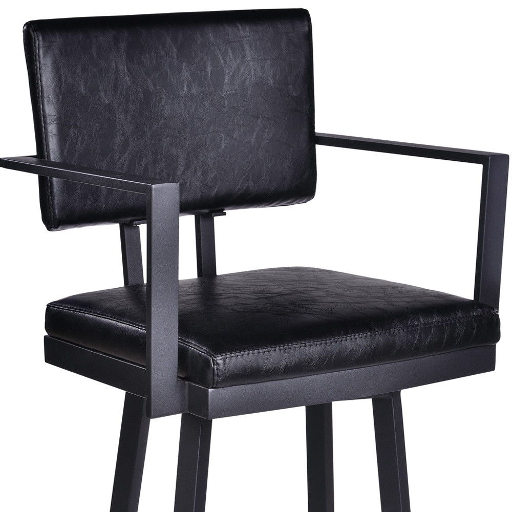 40" Swivel Counter Height Bar Chair - Black