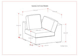 Jasmine - Left Arm Sofa Module - Gray