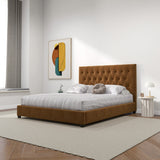 Donald - Mid-Century Modern Upholstered Platform Bed