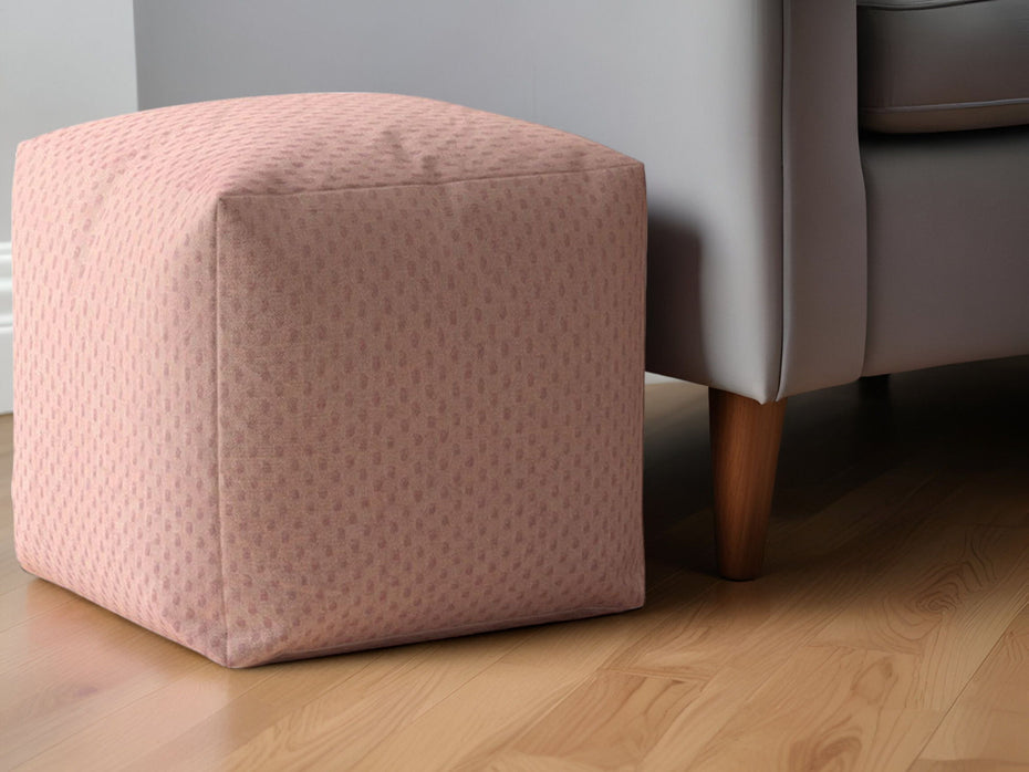 Polyester Pouf Ottoman - Pink