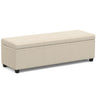 Avalon - Multifunctional Storage Ottoman Bench Beige 53.9"W x 18"D x 16.1"H Faux Leather by Simpli-Home | Bel Furniture