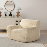Summit - Faux Sheepskin Overstuffed Arm Chair - Cream Beige by Jennifer Taylor Home | Bel Furniture