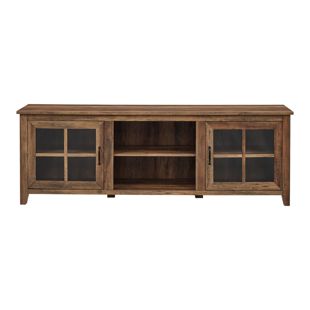 Modern Farmhouse 2 Door Glass Windowpane 70" TV Stand For 80" TVs by Walker Edison | Bel Furniture