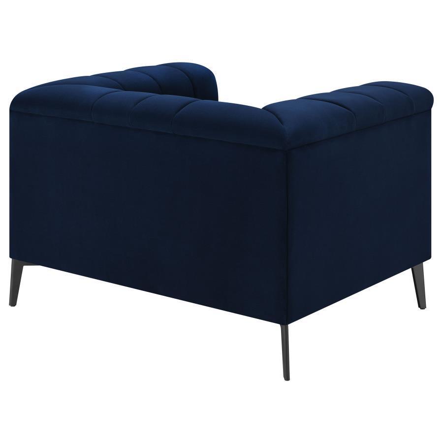 Chalet - Upholstered Tuxedo Arm Tufted Chair - Blue