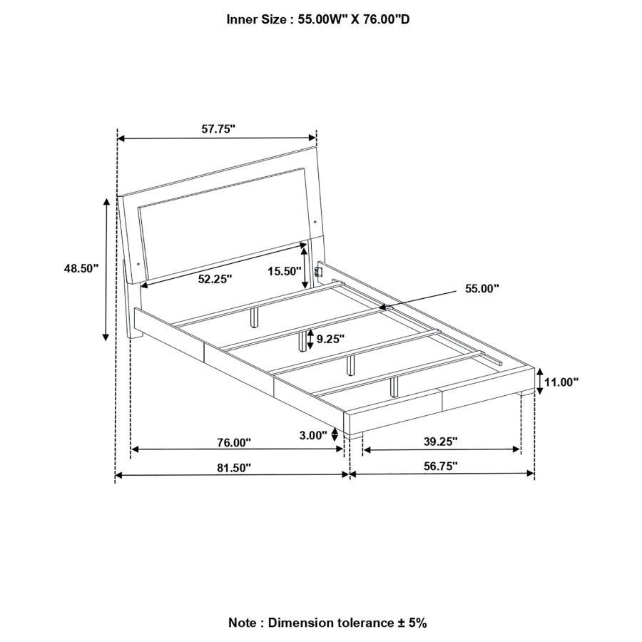 Felicity - Wood LED Panel Bed