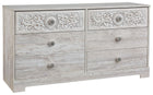 Paxberry - Six Drawer Dresser - Vinyl-Wrapped - Whitewash