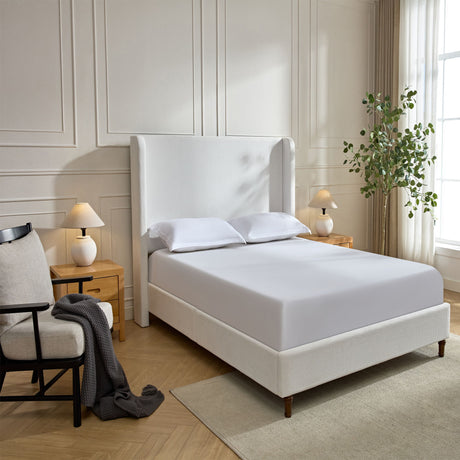 Harper - Tall Headboard Upholstered Bed / High Headboard / Elegant Simplicity / No Box Spring Needed - view 41