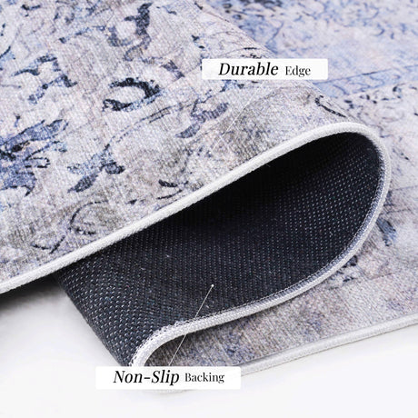 Maval - 2' X 3' Washable Area Rug - Blue / Cream by Naar Rug | Bel Furniture