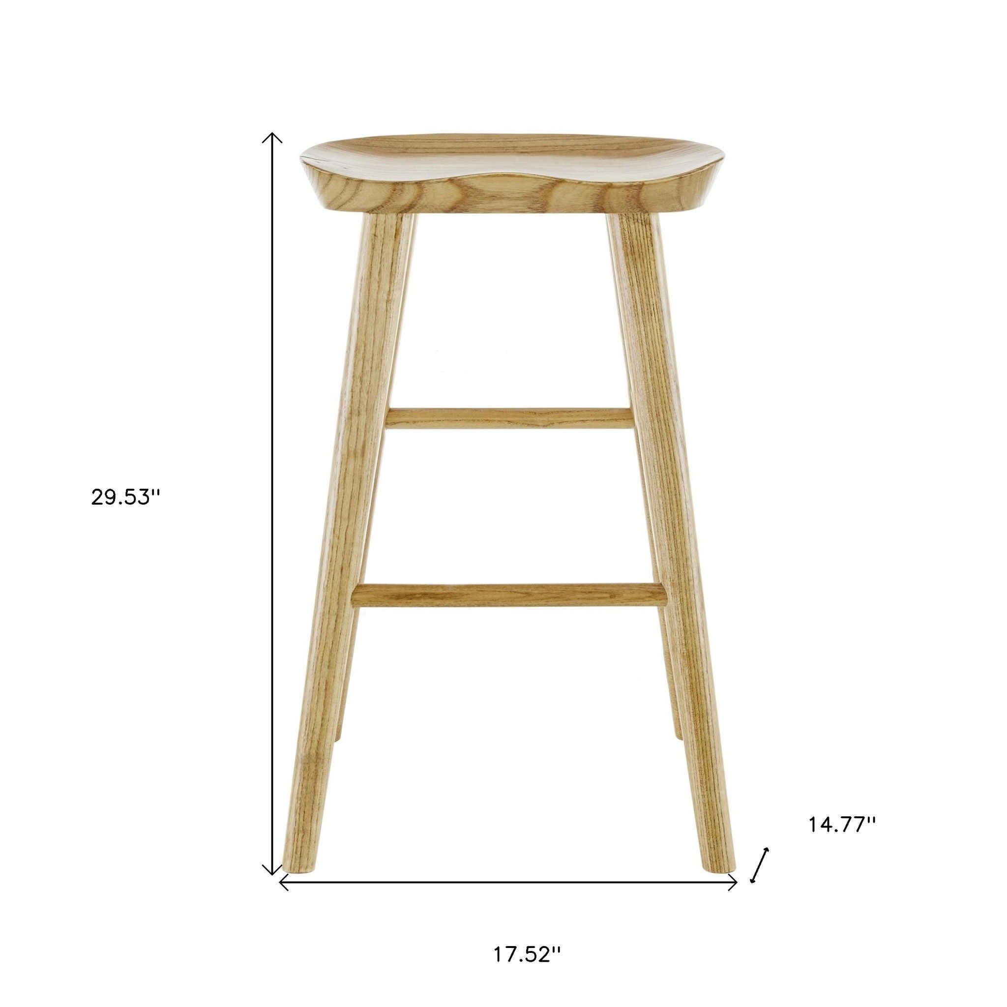 Backless Bar Height Bar Chair - Natural