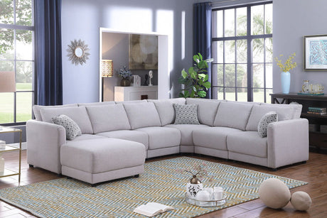 Penelope - Fabric Reversible Modular Sectional Sofa With Ottoman And Pillows by Lilola Home | Bel Furniture