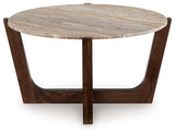Tanidore - Warm Brown - Round Cocktail Table by Signature Design by Ashley® | Bel Furniture