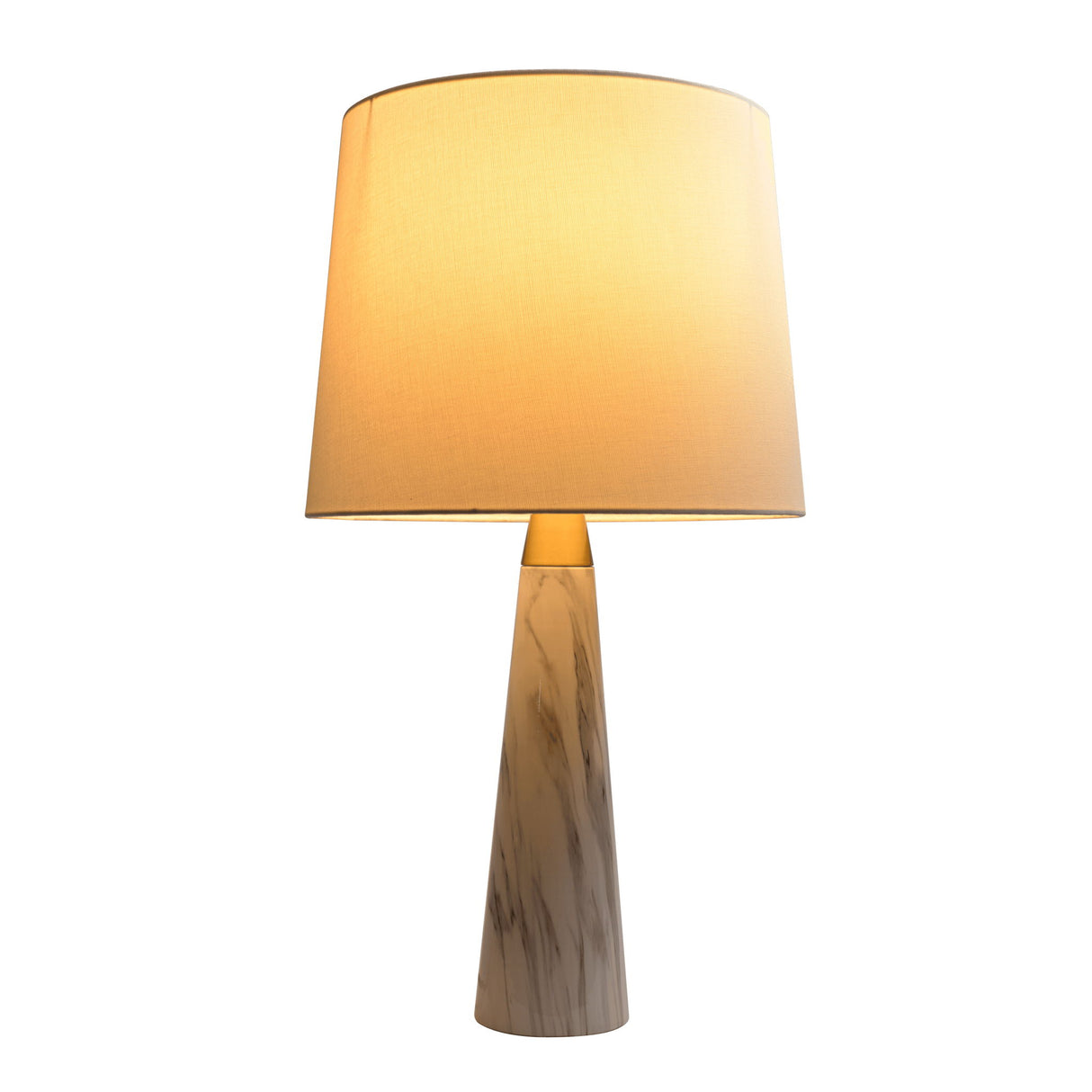 Enclave - Hydro Table Lamp With On / Off Switch Faux Marble Base Shade - Gold / White / White Marble by Ashcroft Furniture | Bel Furniture