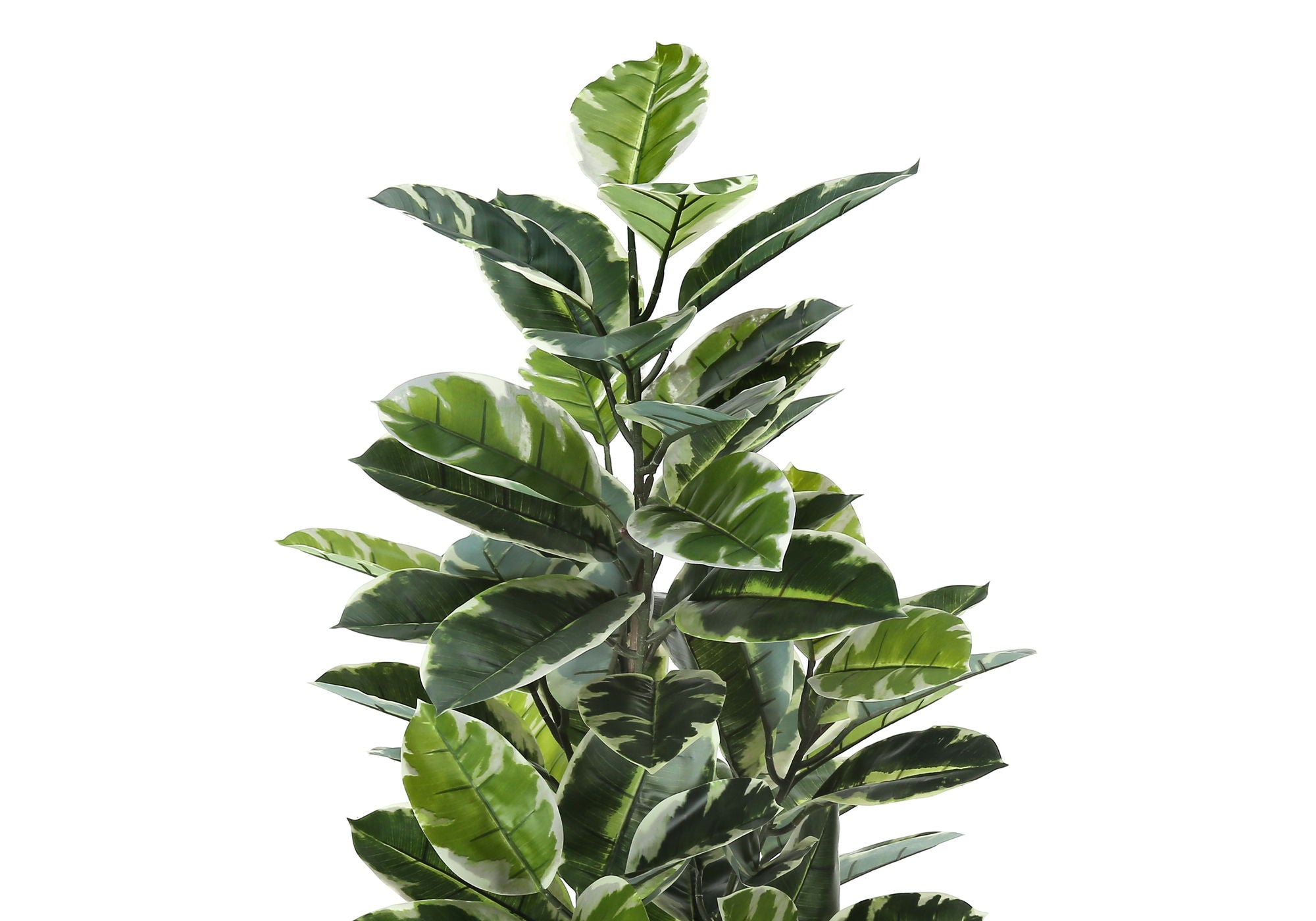 52" Tall, Artificial Plant, Rubber Tree, Indoor, Fake, Floor, Greenery, Potted, Real Touch, Decorative - Green / Black