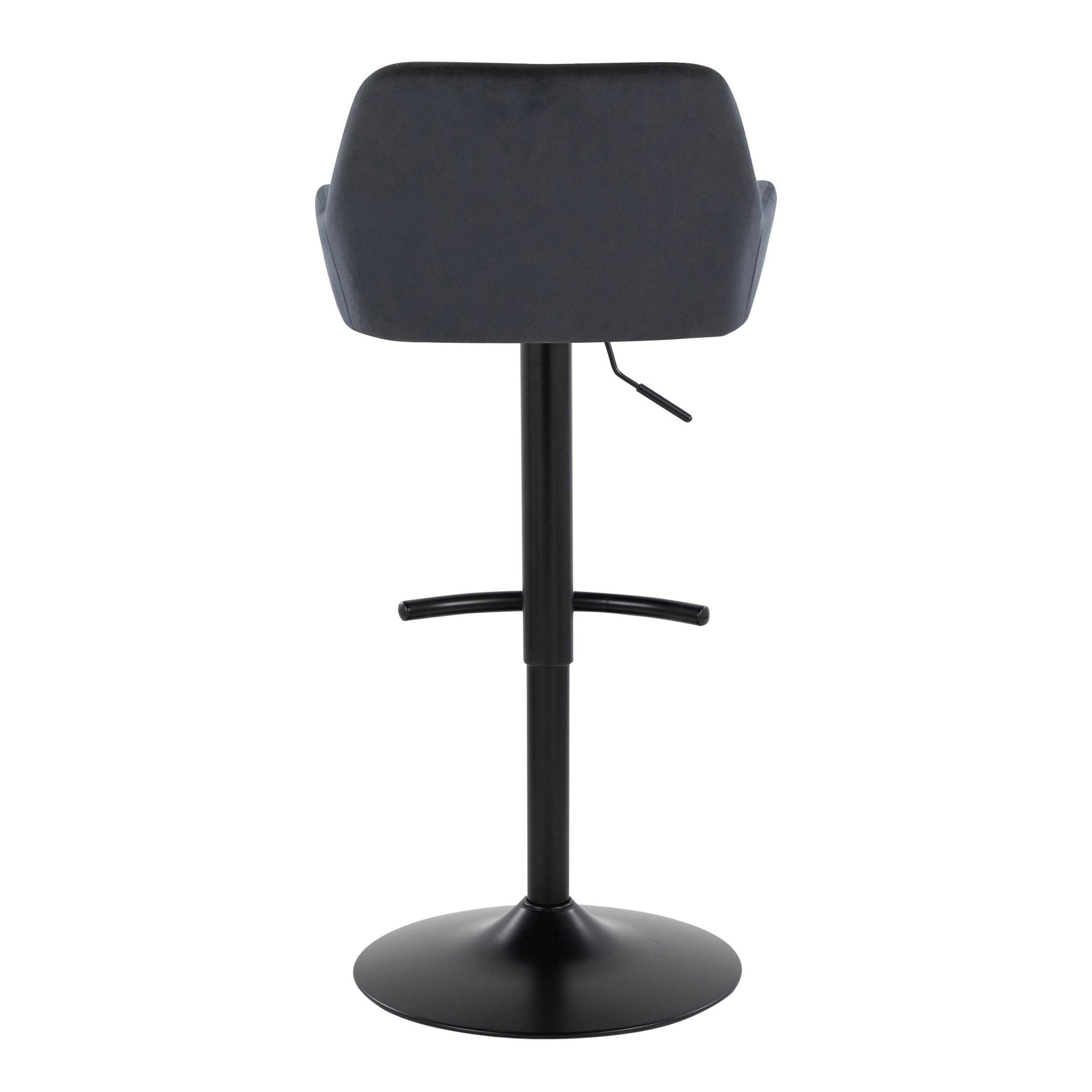 Daniella - Contemporary Adjustable Barstool With Swivel With Rounded T Footrest (Set of 2)