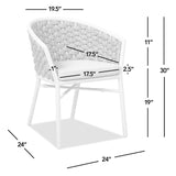 Rowan - Rope Barrel Back Patio Dining Chairs (Set of 2) - Optic White by Jennifer Taylor Home | Bel Furniture