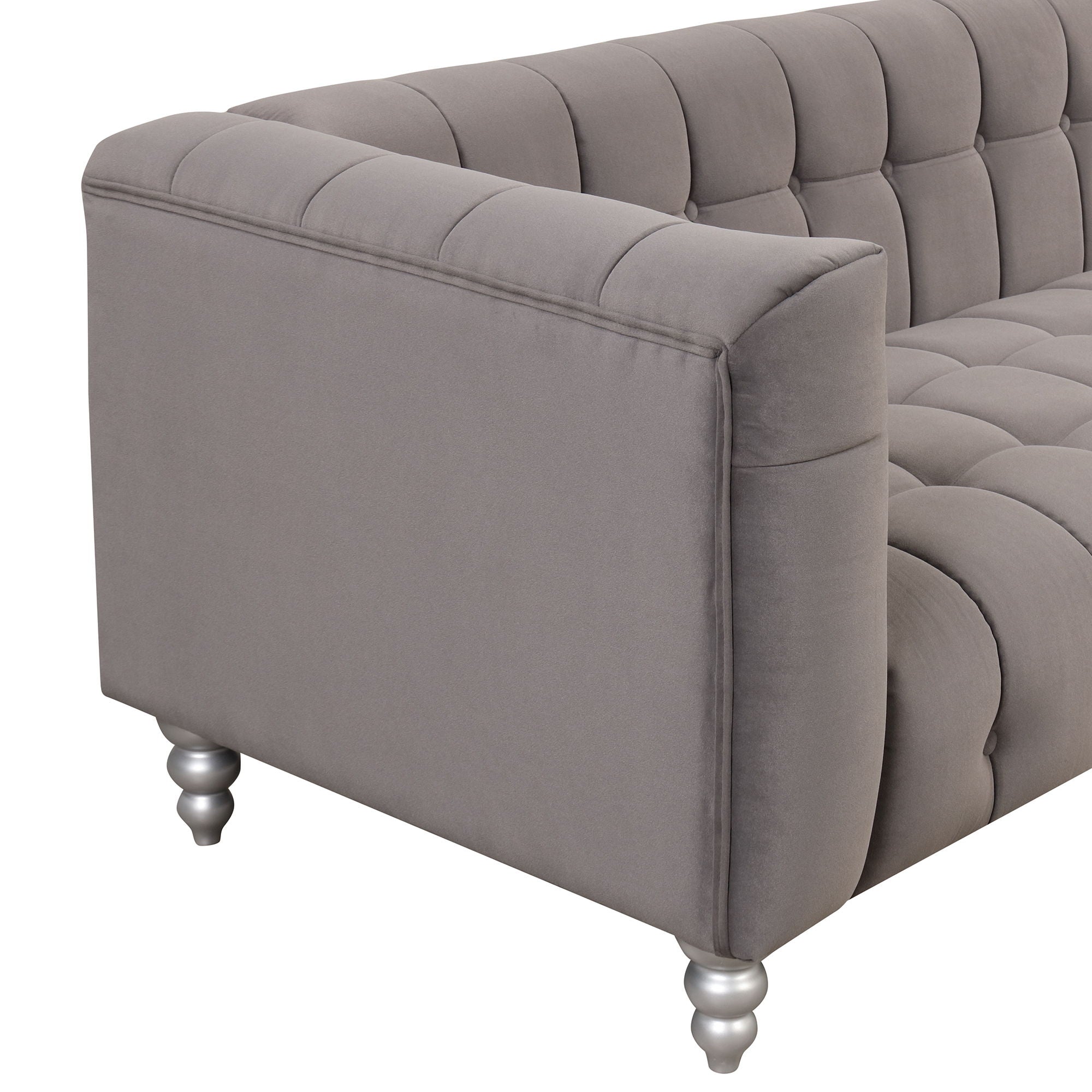 Modern Sofa Dutch Fluff Upholstered Sofa & Wood Legs, Buttoned Tufted Backrest