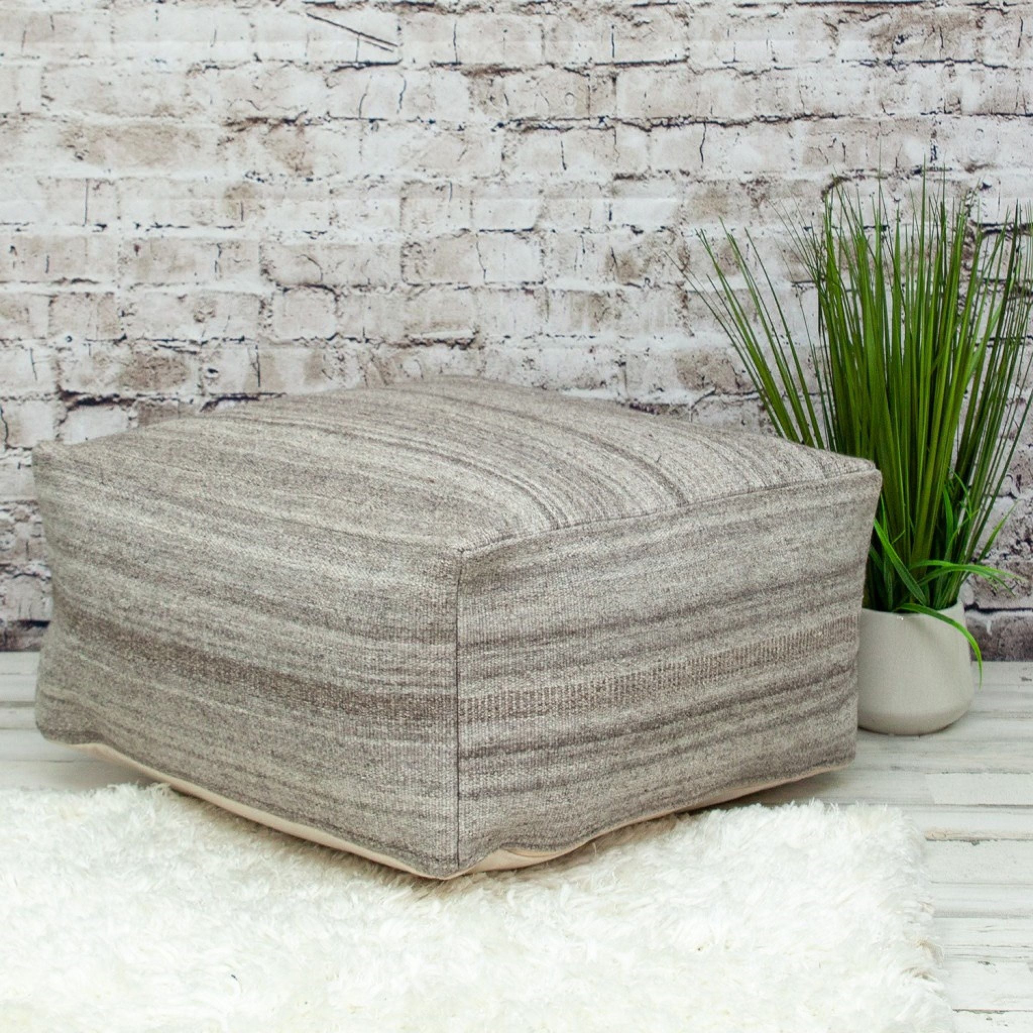 Pouf - Stone Gray / Brown