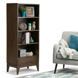 Harper - Bookcase With Storage - Walnut Brown by Simpli-Home | Bel Furniture