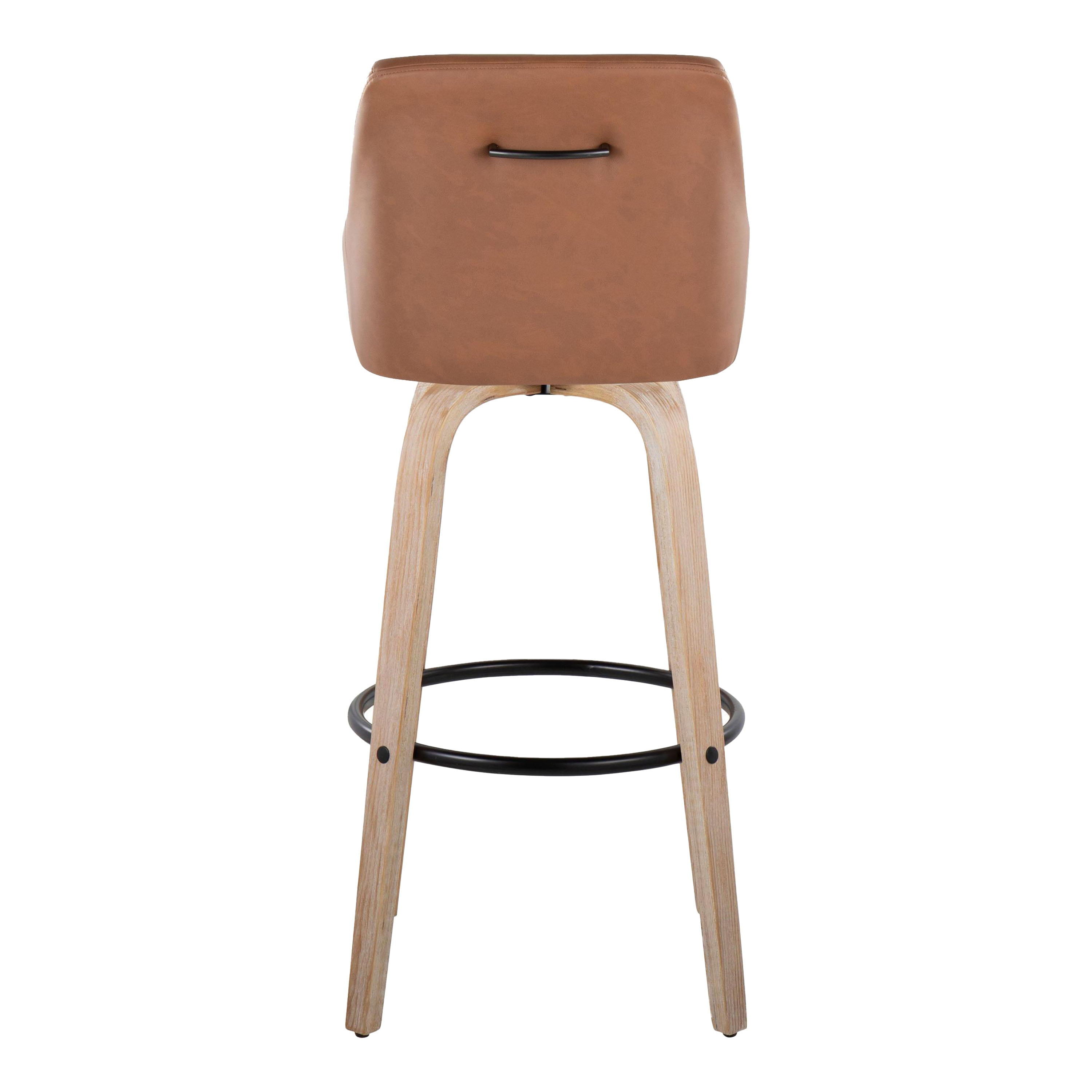 Hannah - Transitional Fixed Height Barstool With Swivel With Round Footrest (Set of 2)