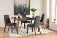 Lyncott - Butterfly Extension Table Set Dark Gray 5 Pc. Table, 4 Side Chairs by Signature Design by Ashley® | Bel Furniture