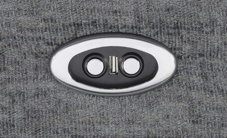 Bahrain - Upholstered Motion Loveseat Dark Gray Power Reclining by CoasterEssence | Bel Furniture