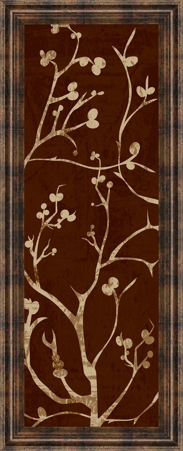 Branching Out I By Diane Stimson - Framed Print Wall Art - Dark Brown