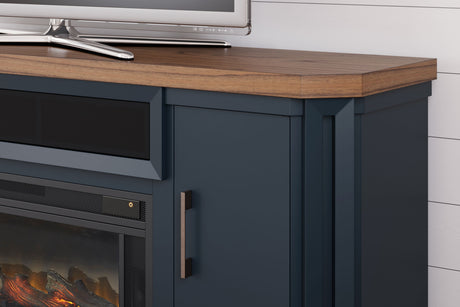 Landocken - Two-tone - 83" TV Stand With Electric Fireplace by Signature Design by Ashley® | Bel Furniture