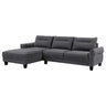 Caspian - Upholstered Curved Arm Chaise Sectional Sofa Dark Gray by Coaster Fine Furniture | Bel Furniture