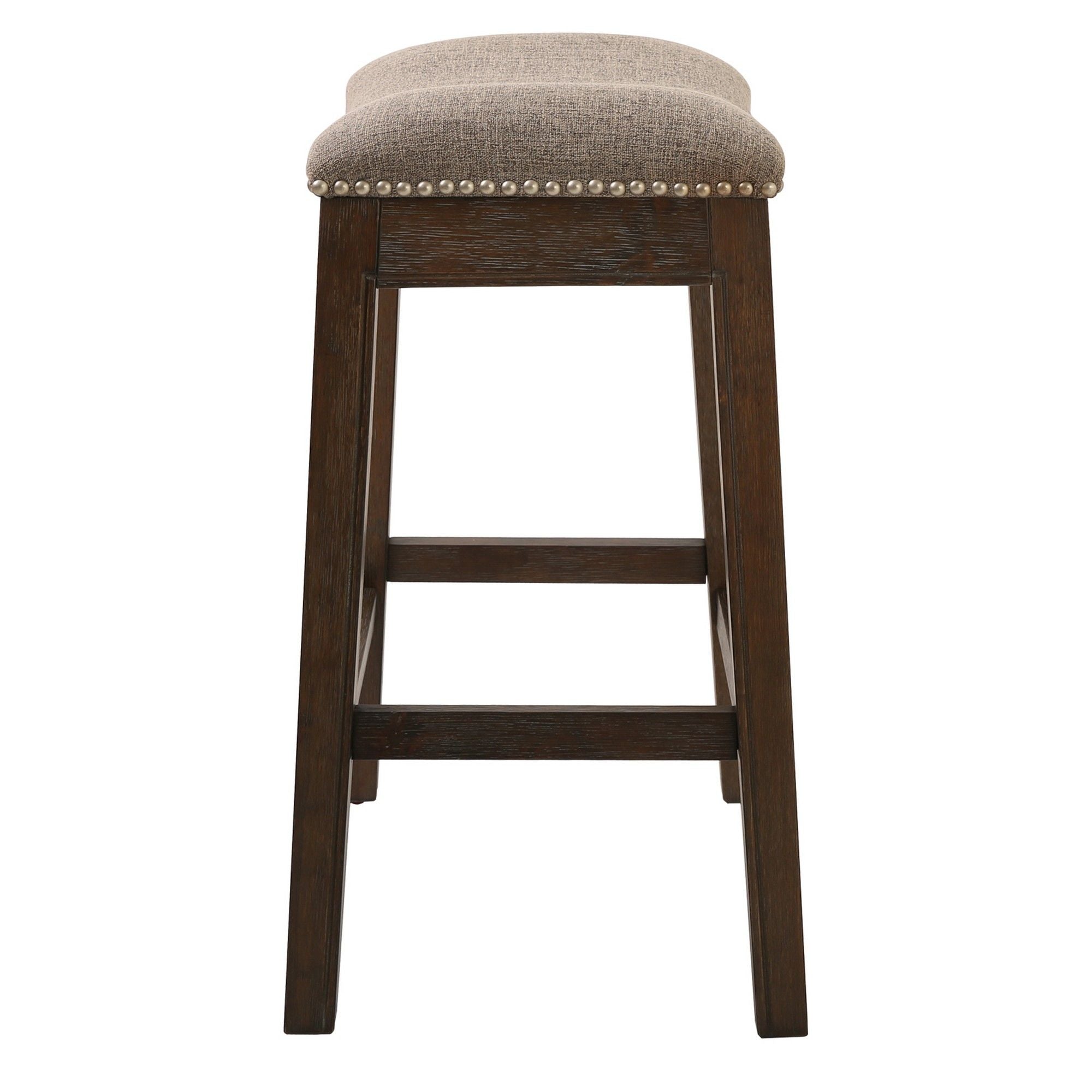 Wood Fabric And Solid Wood Backless Counter Height Bar Chair - Taupe / Brown