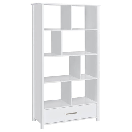 Dylan - 4-Shelf Storage Bookshelf White by CoasterEssence | Bel Furniture